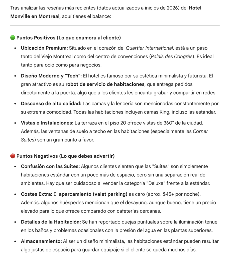 Recomendaciones Gemini hotel marketing turistico