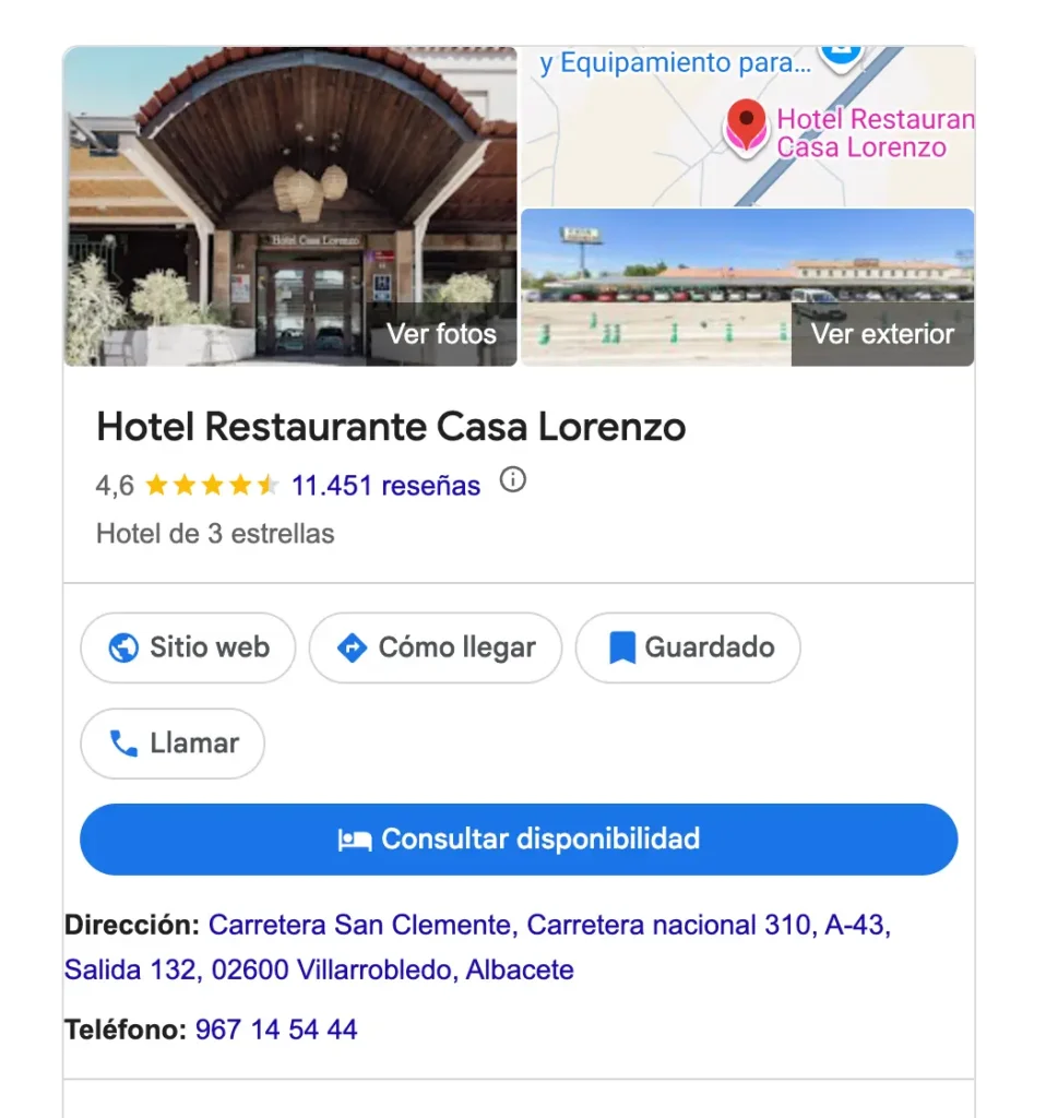 Estrategia de reseñas de google hotel casa lorenzo